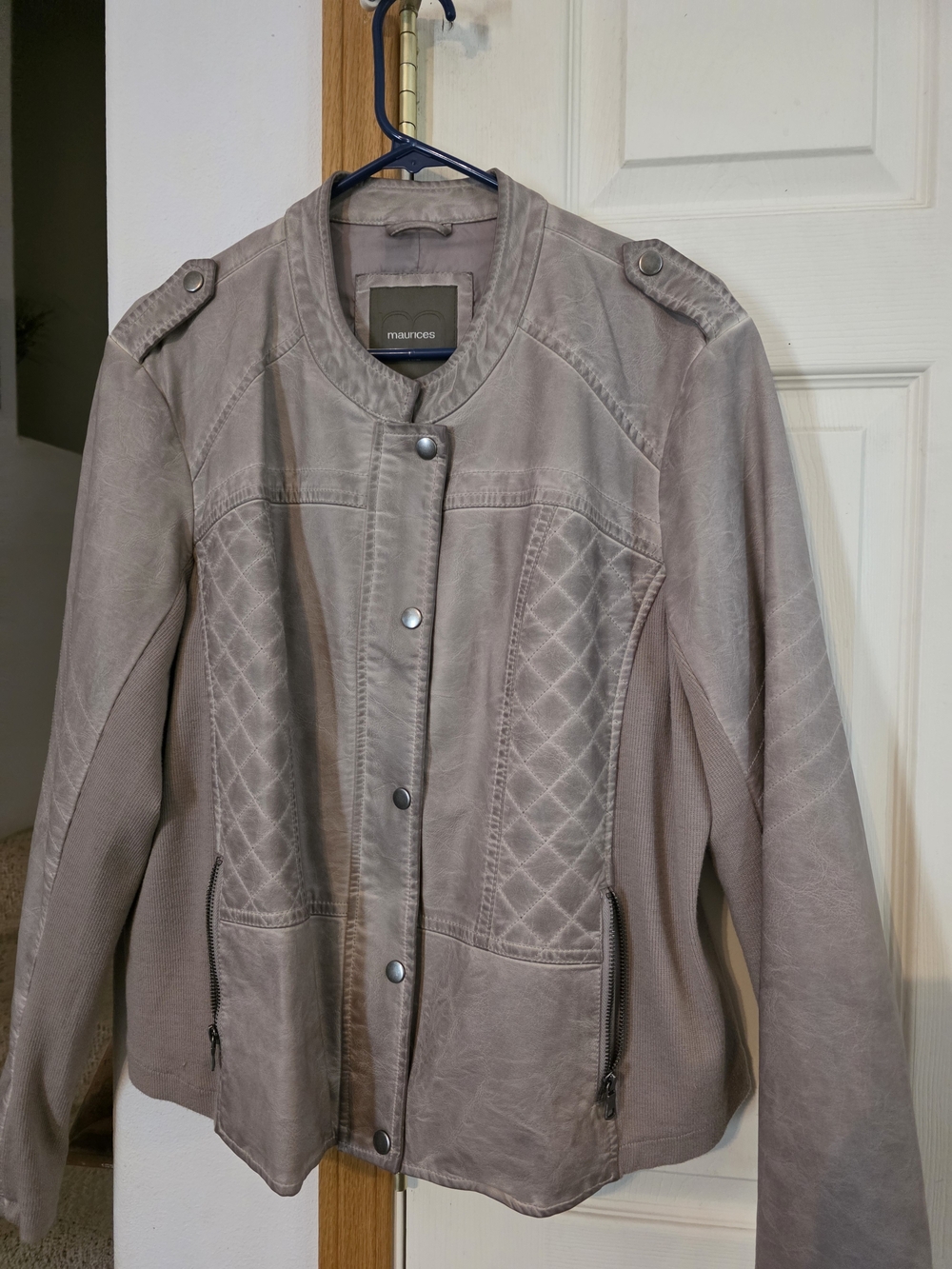 Maurices Taupe Quilted Moto Jacket - Women's
